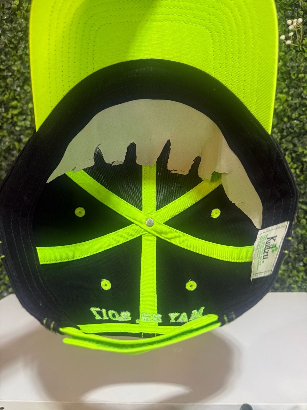 Kudzu Indianapolis 500 Baseball Hat May 28 2017 Black Neon Green 6