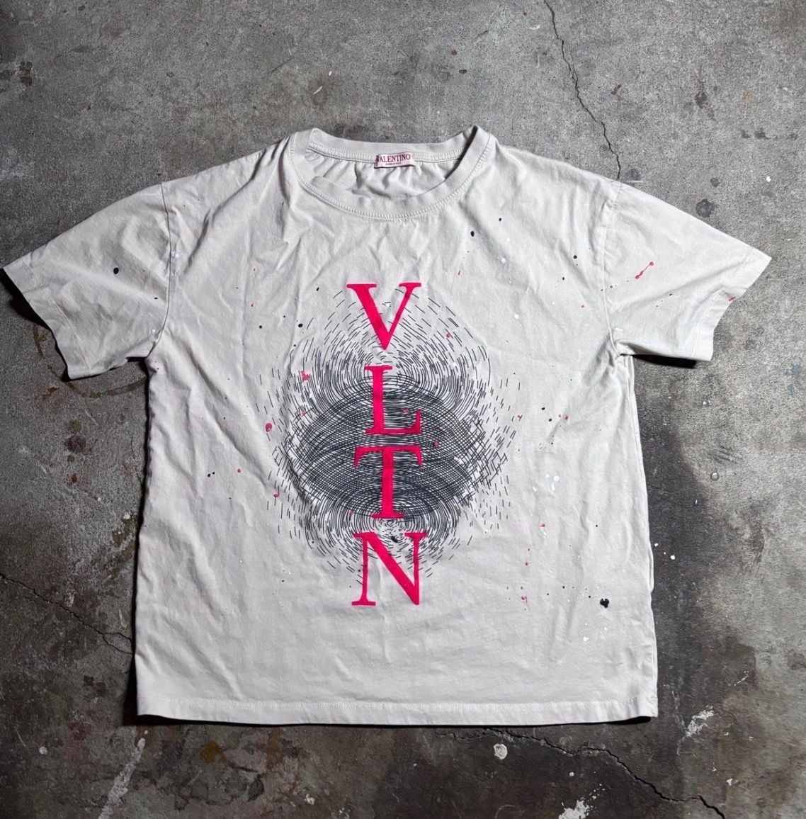 Valentino Vltn Fingerprint Graphic Print Size S T-Shirt 2