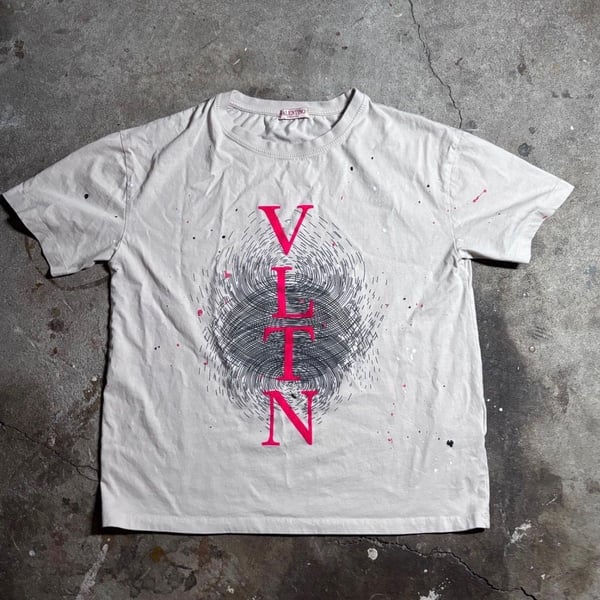 Valentino Vltn Fingerprint Graphic Print Size S T-Shirt