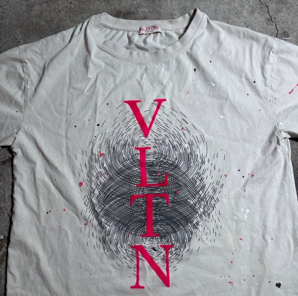 Valentino Vltn Fingerprint Graphic Print Size S T-Shirt 3