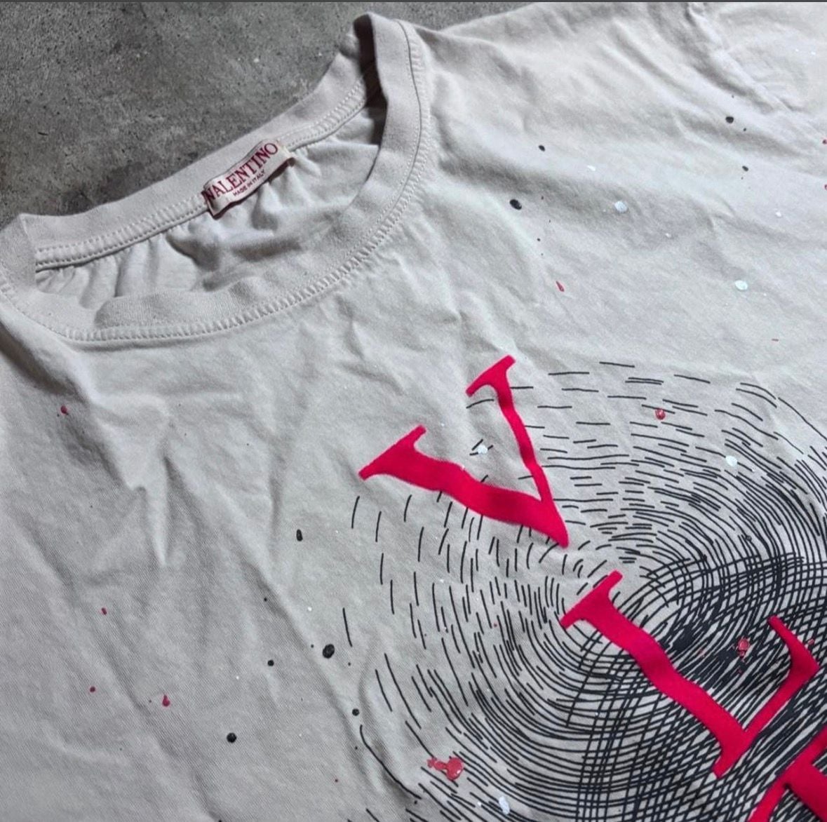 Valentino Vltn Fingerprint Graphic Print Size S T-Shirt 4