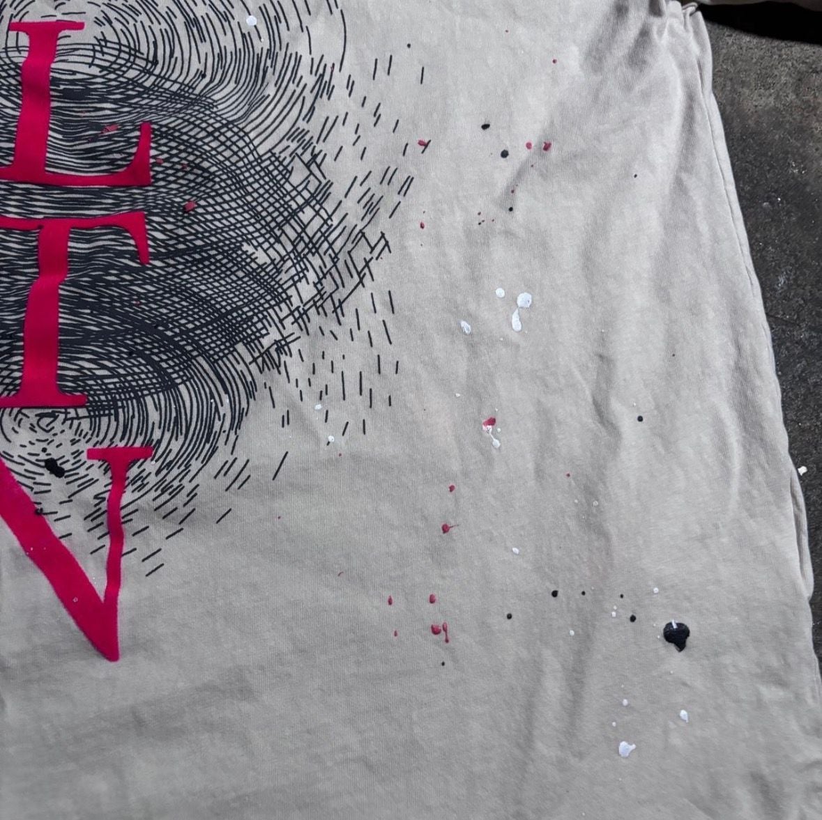Valentino Vltn Fingerprint Graphic Print Size S T-Shirt 5