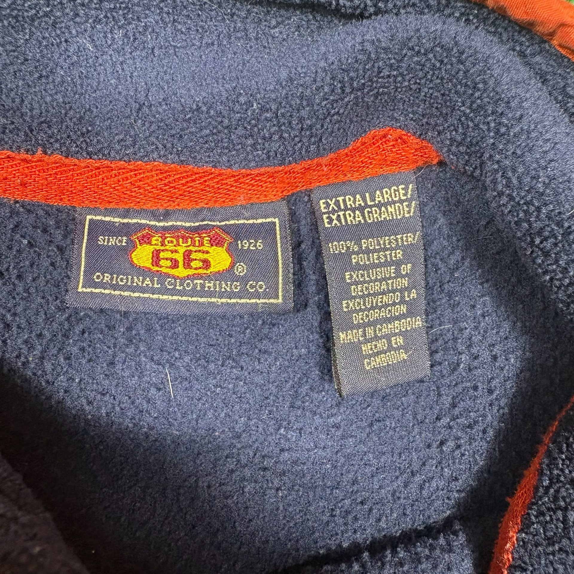 Route 66 1/4 Zip Fleece Pullover Size Extra Large Blue Orange 2