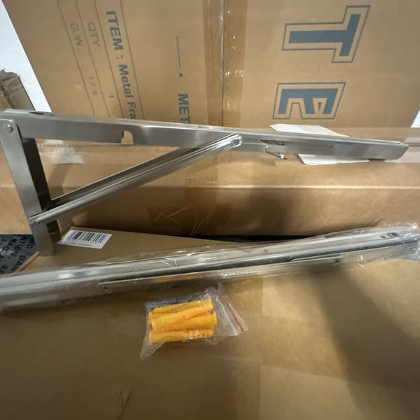 CNNUXI HARDWARE Stainless Steel Folding Shelf Brackets 1 set
