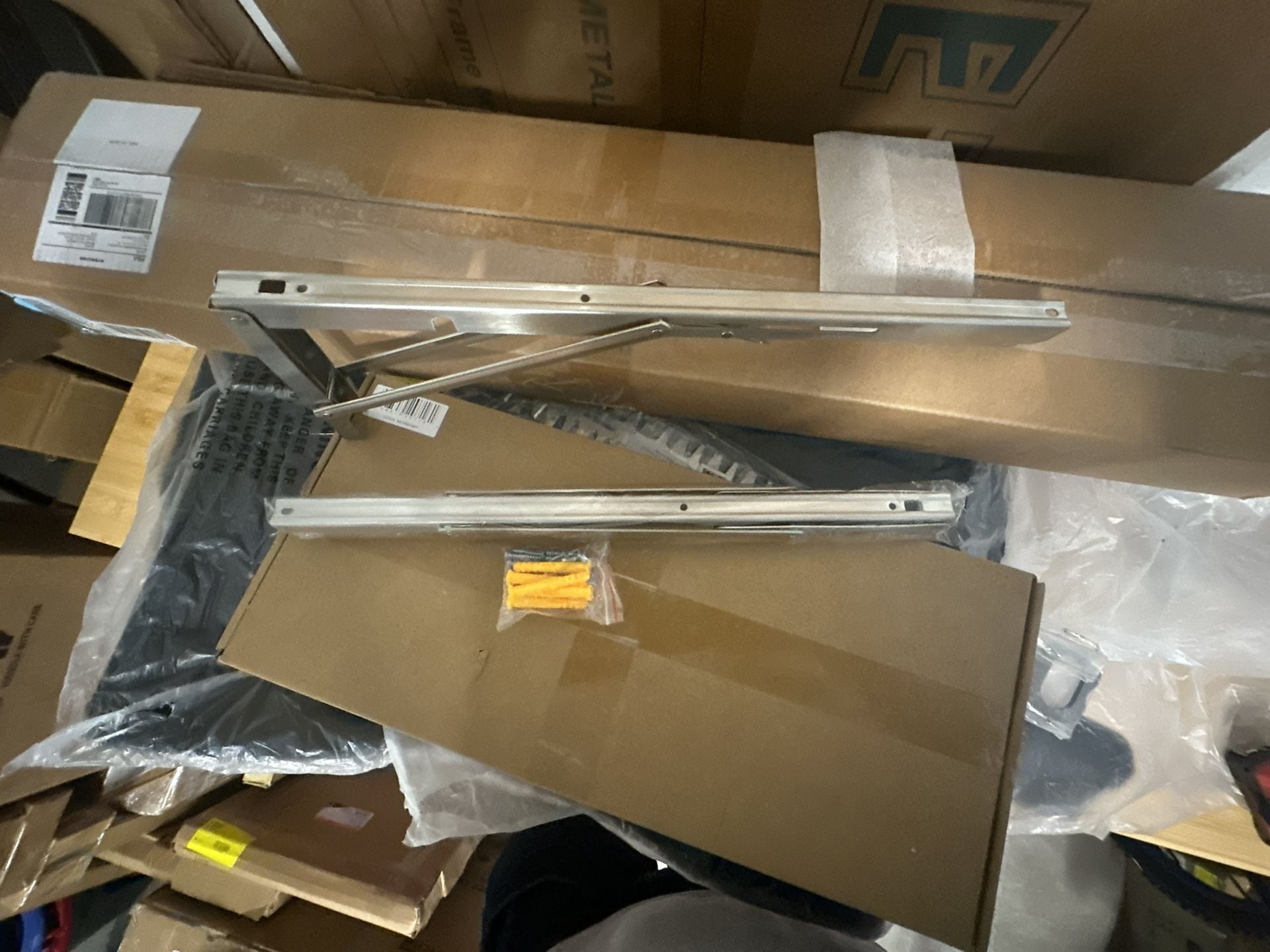 CNNUXI HARDWARE Stainless Steel Folding Shelf Brackets 1 set 4