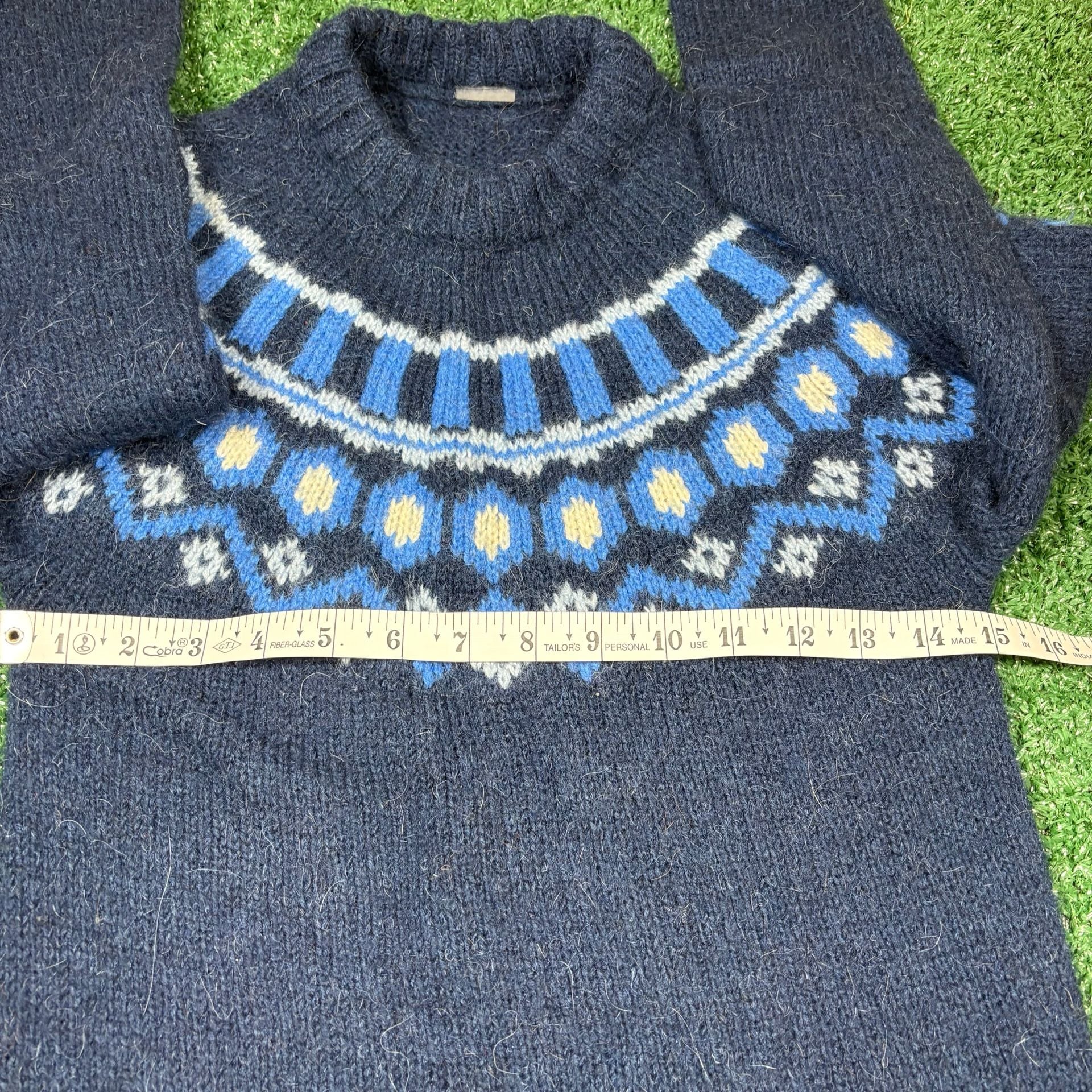 Kari Traa Ringheim Wool Sweater Blue Fair Isle Nordic Crewneck 5