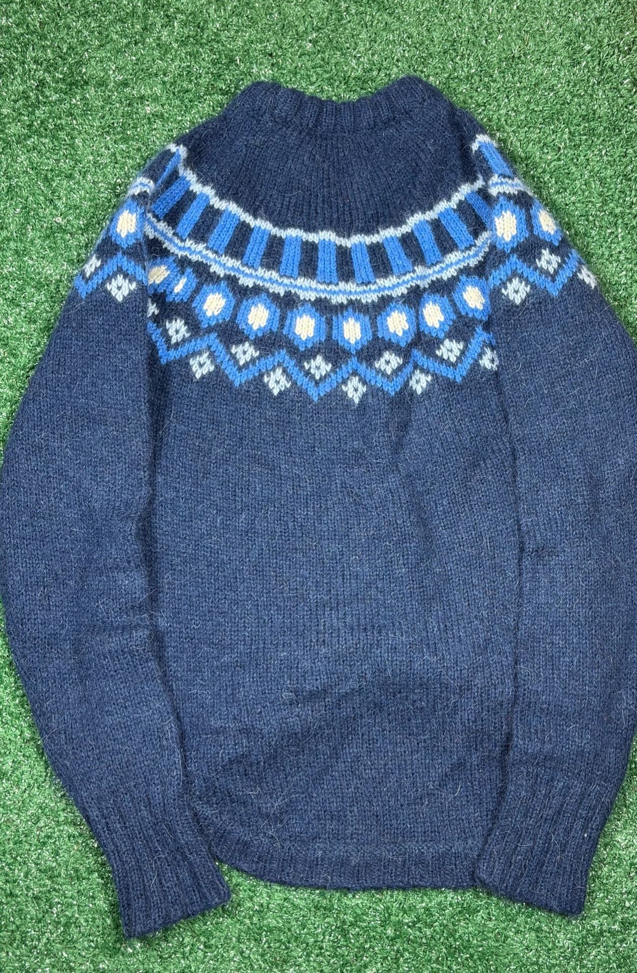 Kari Traa Ringheim Wool Sweater Blue Fair Isle Nordic Crewneck 6