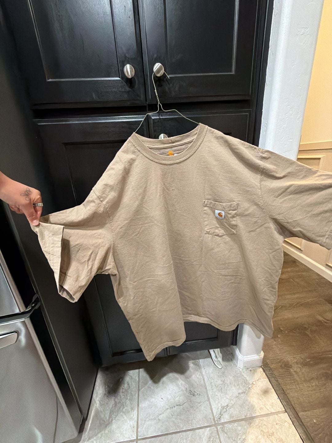 Carhartt Pocket T-Shirt Size 3XL Tan Original Fit Short Sleeve 2