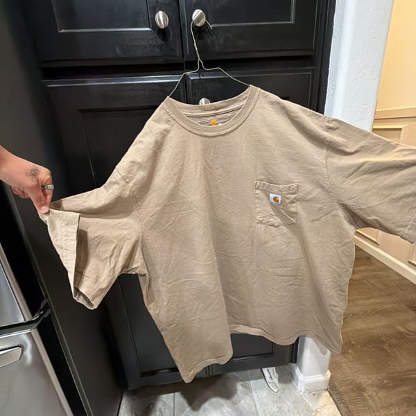 Carhartt Pocket T-Shirt Size 3XL Tan Original Fit Short Sleeve