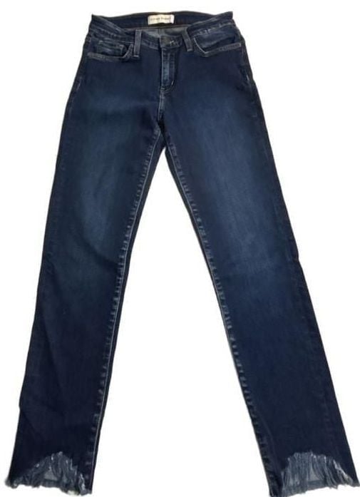 Flying Monkey Dark Wash Skinny Jeans with Frayed Hem Style Y2296 2