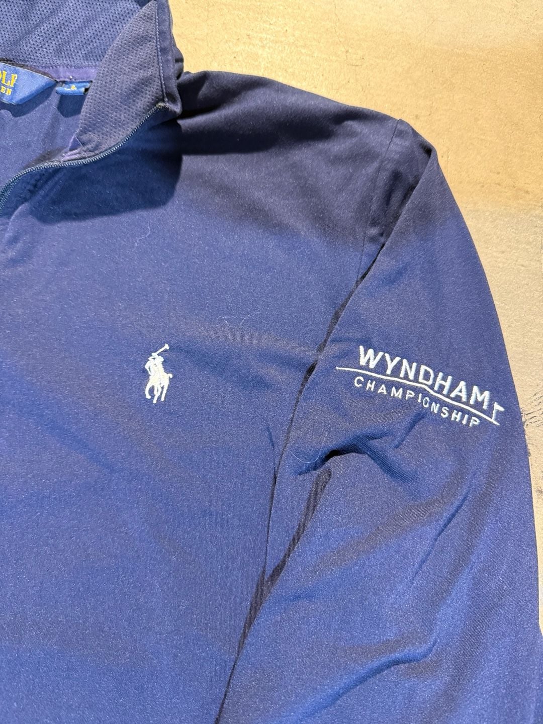 Polo Golf Ralph Lauren 1/2-Zip Pullover Size L Navy Wyndham Championship 4
