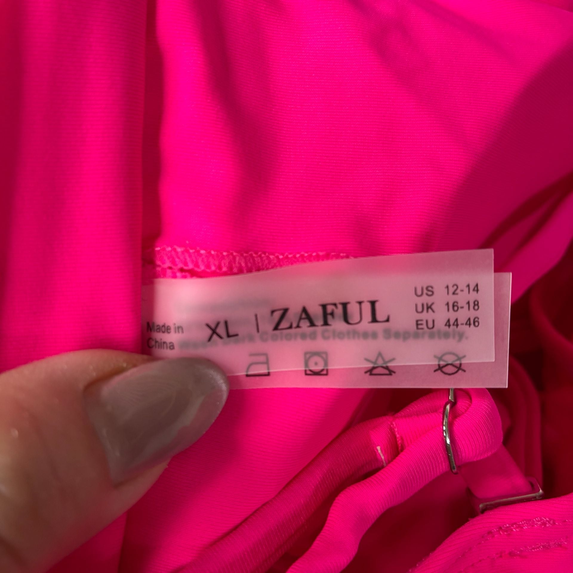 Zaful Neon Pink Fishnet Bikini SwimsuitSet XL New 8