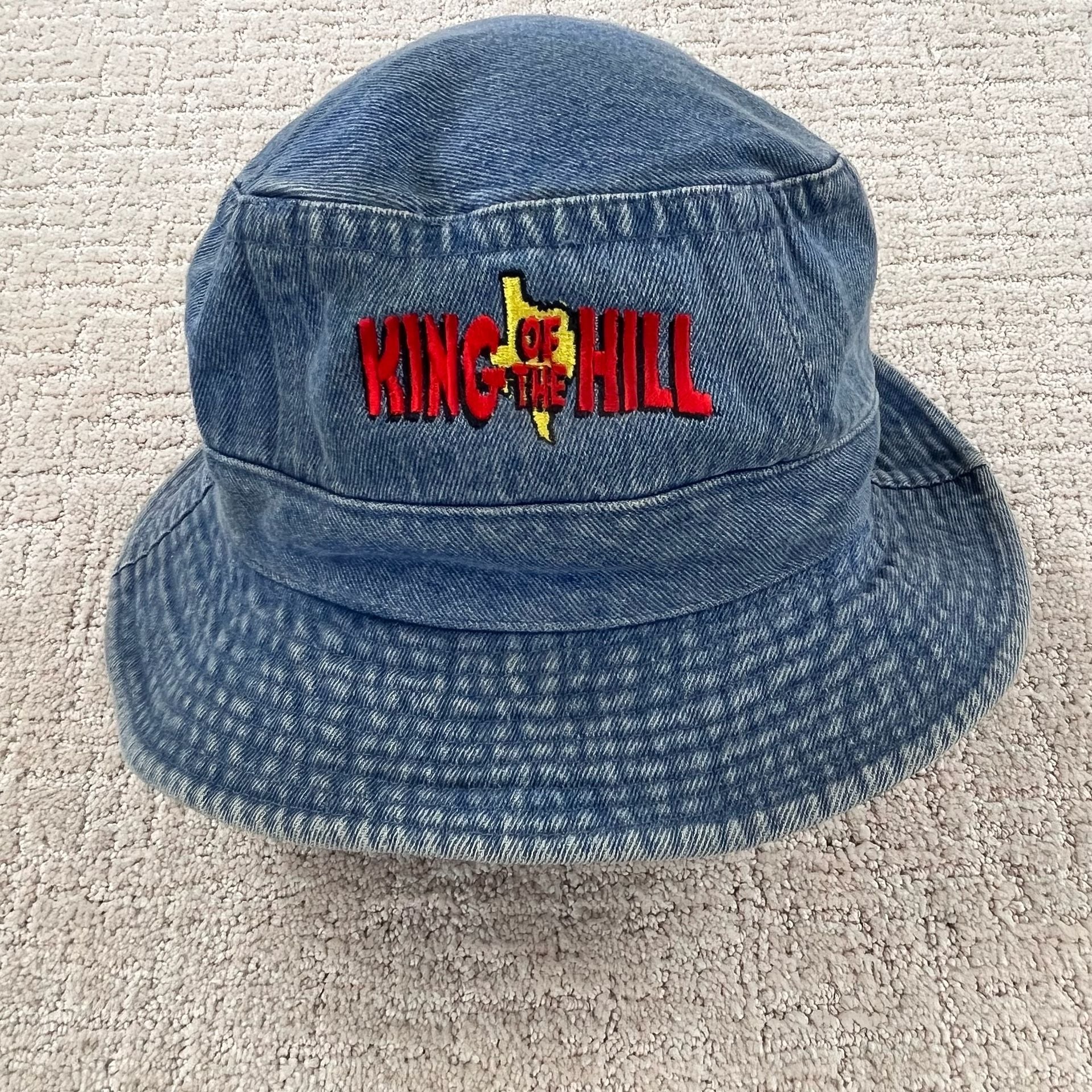 90s King Of The Hill XL Blue Denim Bucket Hat Fox Promo 2