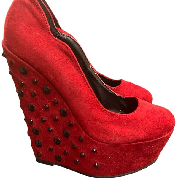 6” Dereon Red Studded Heels 