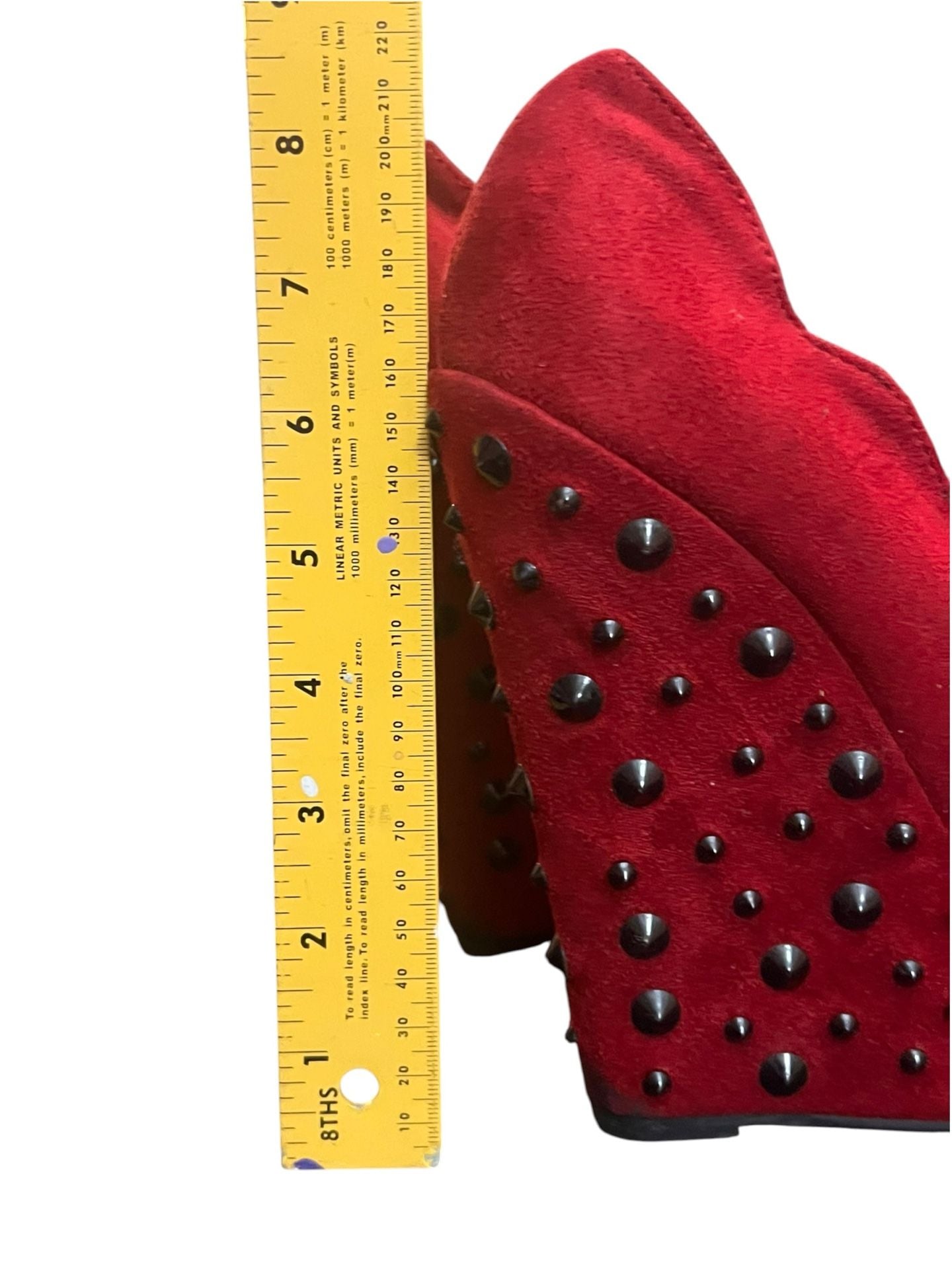 6” Dereon Red Studded Heels  7