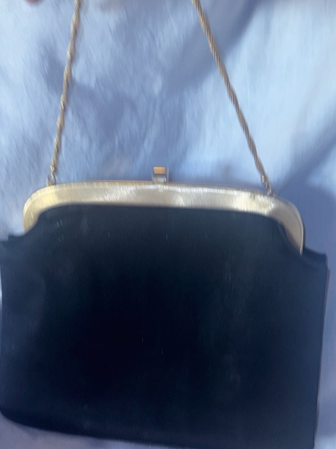 Rosenfeld Saks Fifth Avenue Black Satin Evening Clutch Handbag 3
