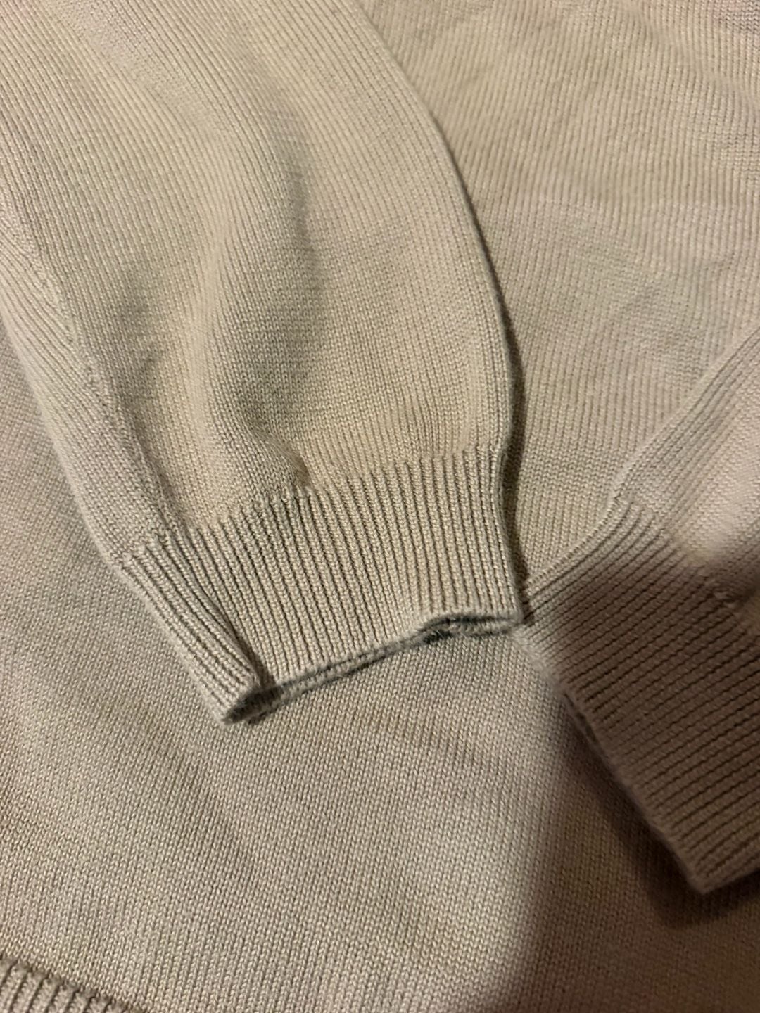Eddie Bauer V-Neck Sweater Size M Tan Pima Cotton 4
