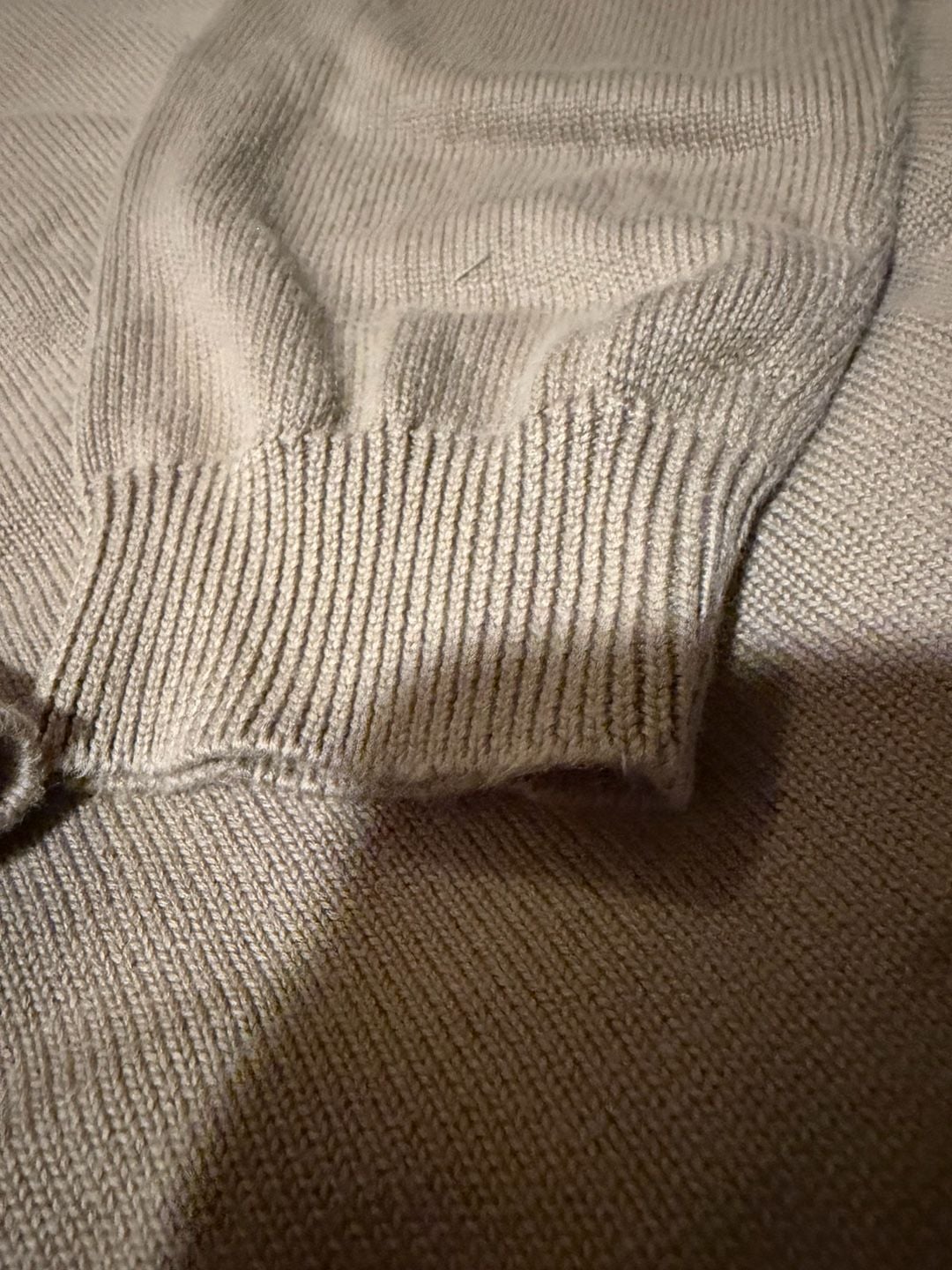 Eddie Bauer V-Neck Sweater Size M Tan Pima Cotton 5