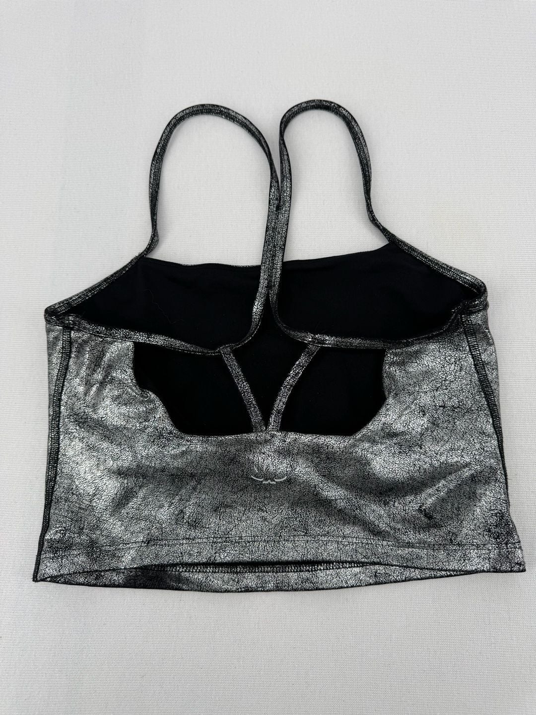 Beyond Yoga Sports Bra Size S Silver Metallic Cropped Active Tank 3