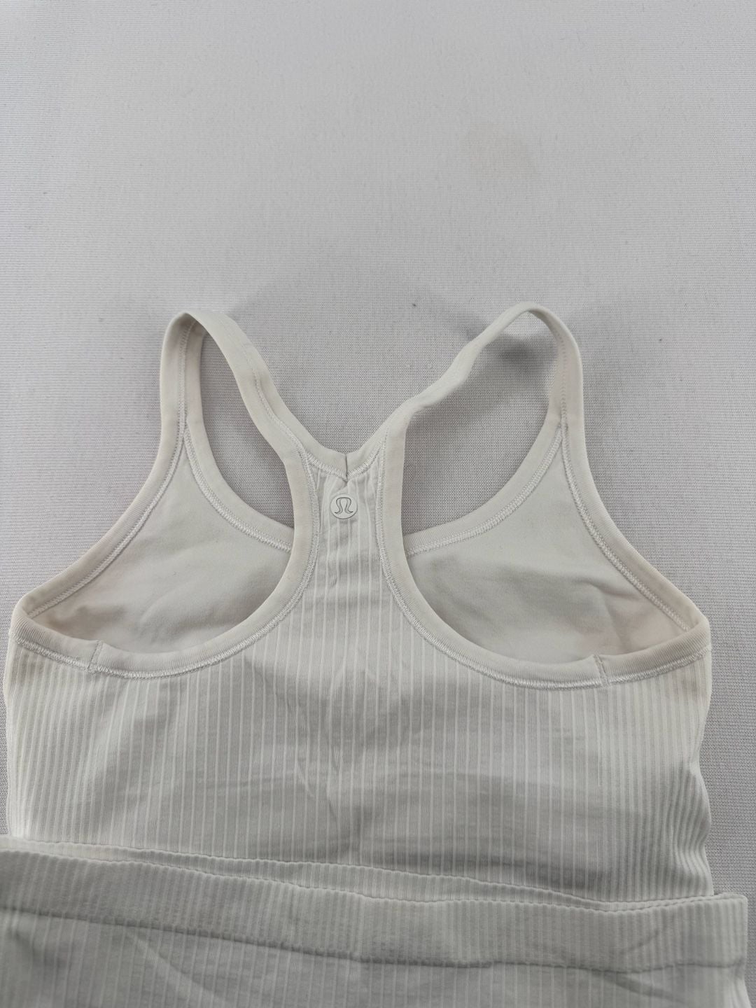 Lululemon Ebb to Street Tank Size 4 White Ribbed Built-In Bra 8