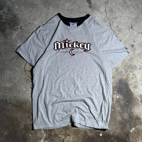 Disney Y2K 2000s Disneyland Resort Mickey Mouse Gothic Ringer T-Shirt