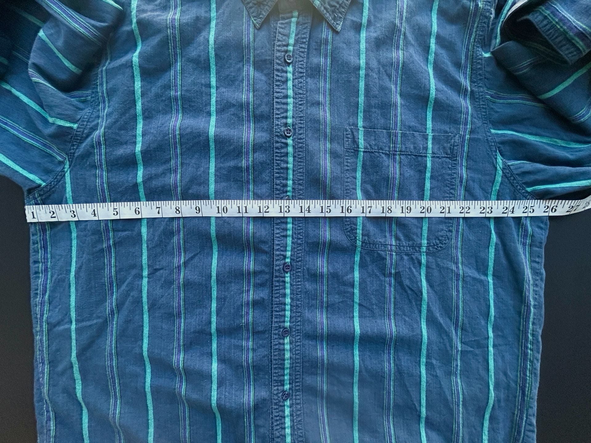 Wrangler Striped Button-Down Shirt Size XL Blue 10