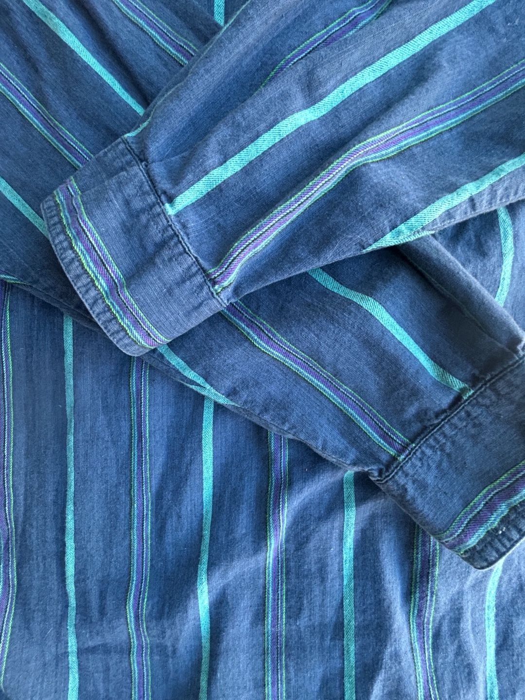 Wrangler Striped Button-Down Shirt Size XL Blue 11