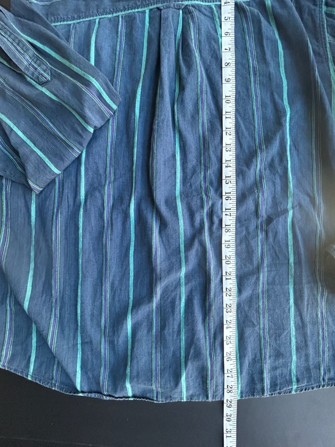 Wrangler Striped Button-Down Shirt Size XL Blue 12