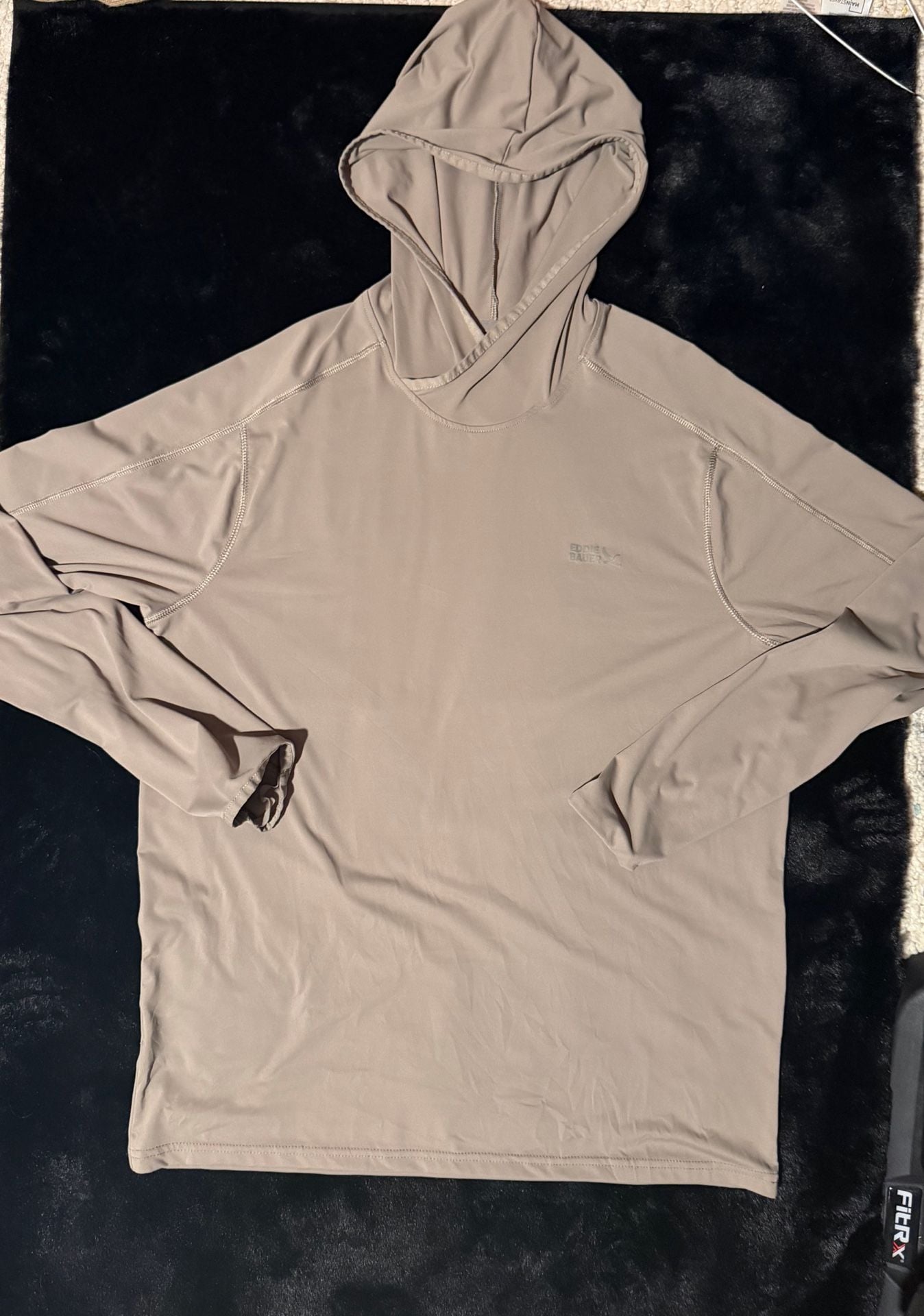 Eddie Bauer Solarfoil Hoodie Size M Tan UPF Sun Shirt 2