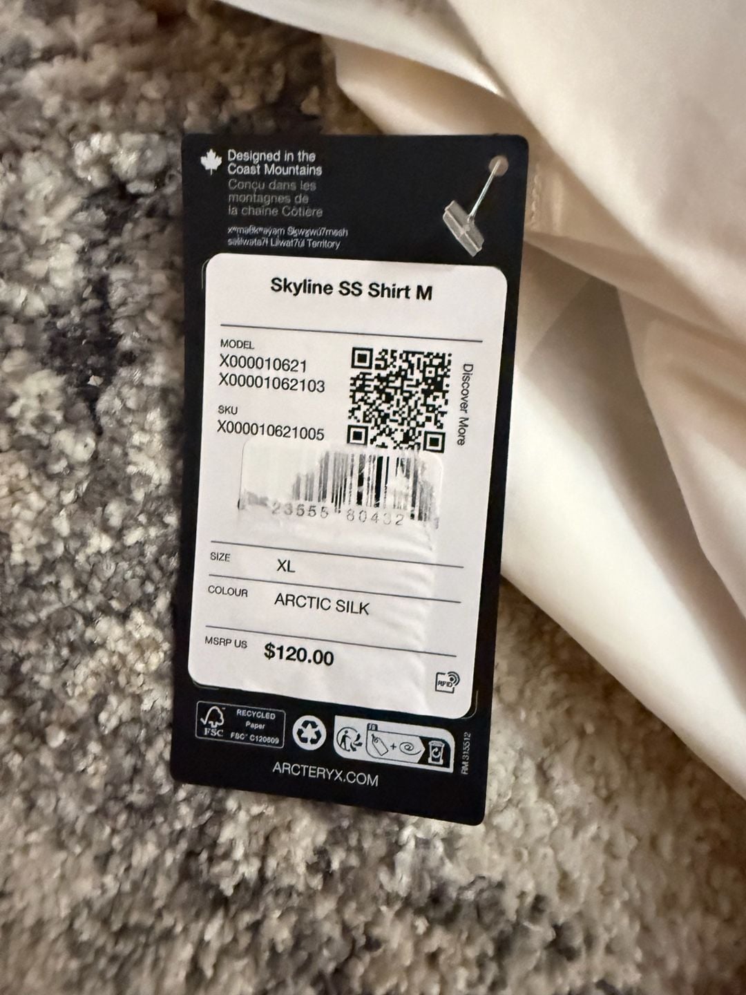 Arc'teryx Skyline SS Shirt Size XL Arctic Silk 6