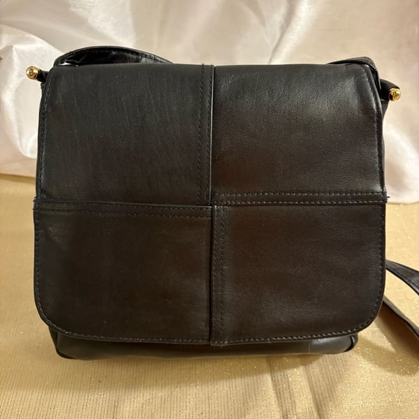 Toni Black Leather Crossbody Bag
