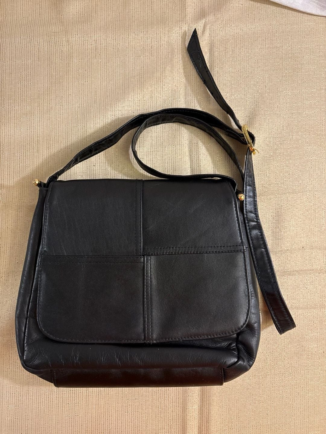 Toni Black Leather Crossbody Bag 8