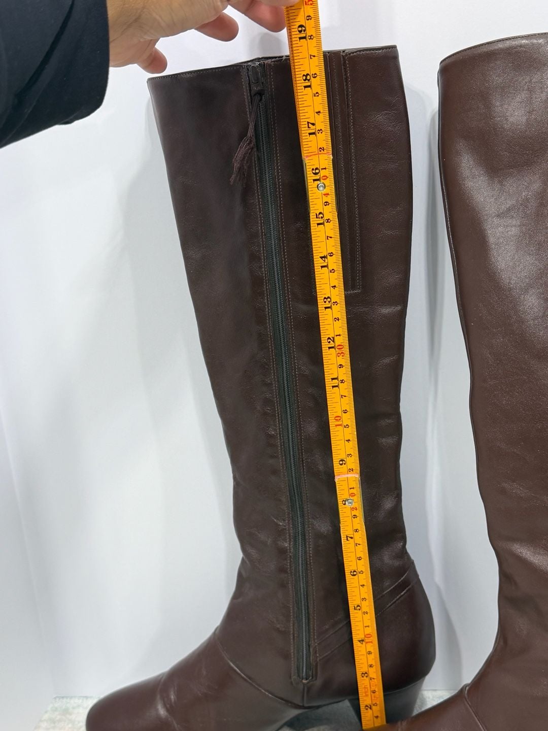 Cobbies Vintage Brown Leather Zip Up Boots 7.5 Heeled Knee High 6