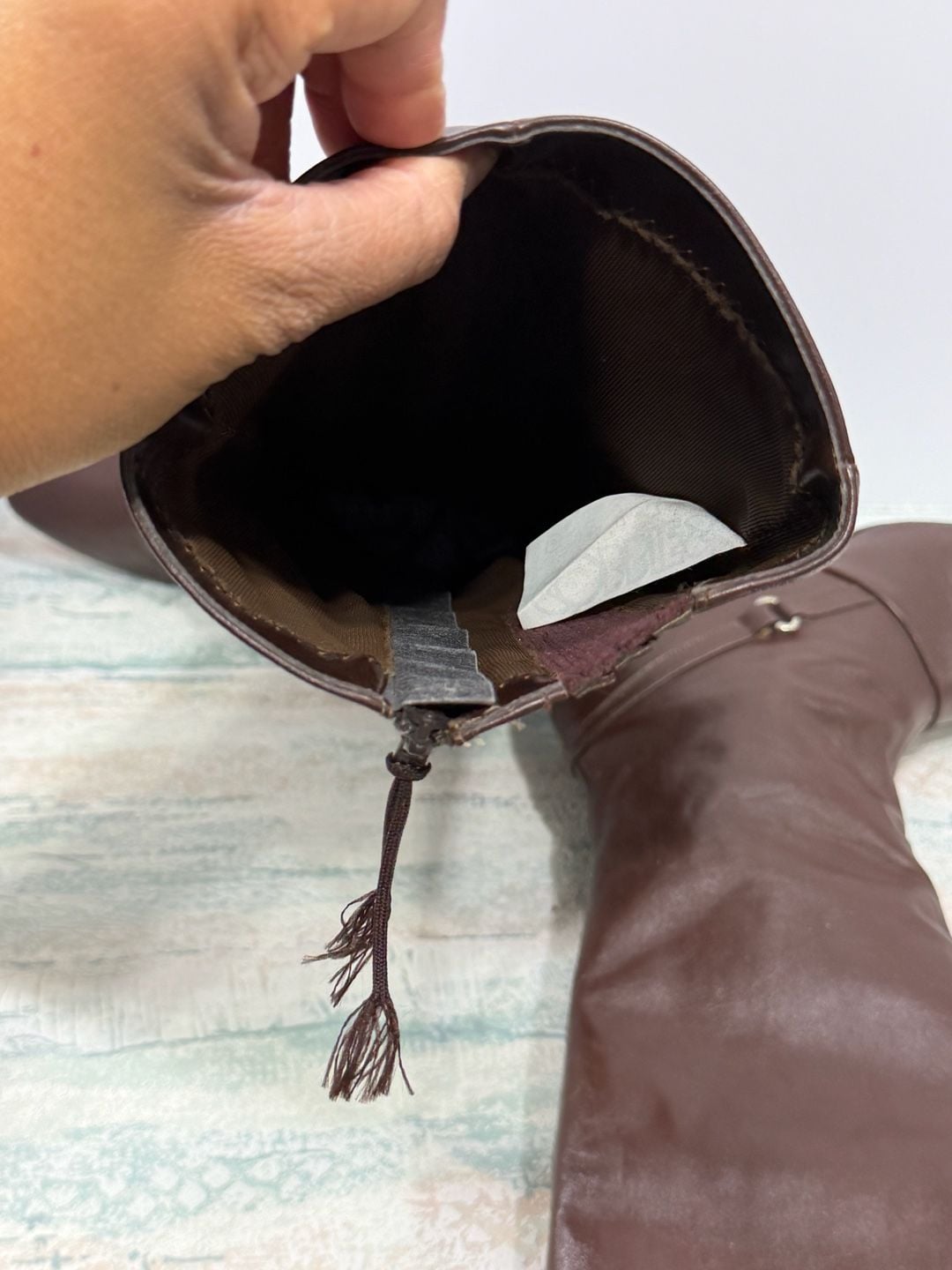 Cobbies Vintage Brown Leather Zip Up Boots 7.5 Heeled Knee High 10