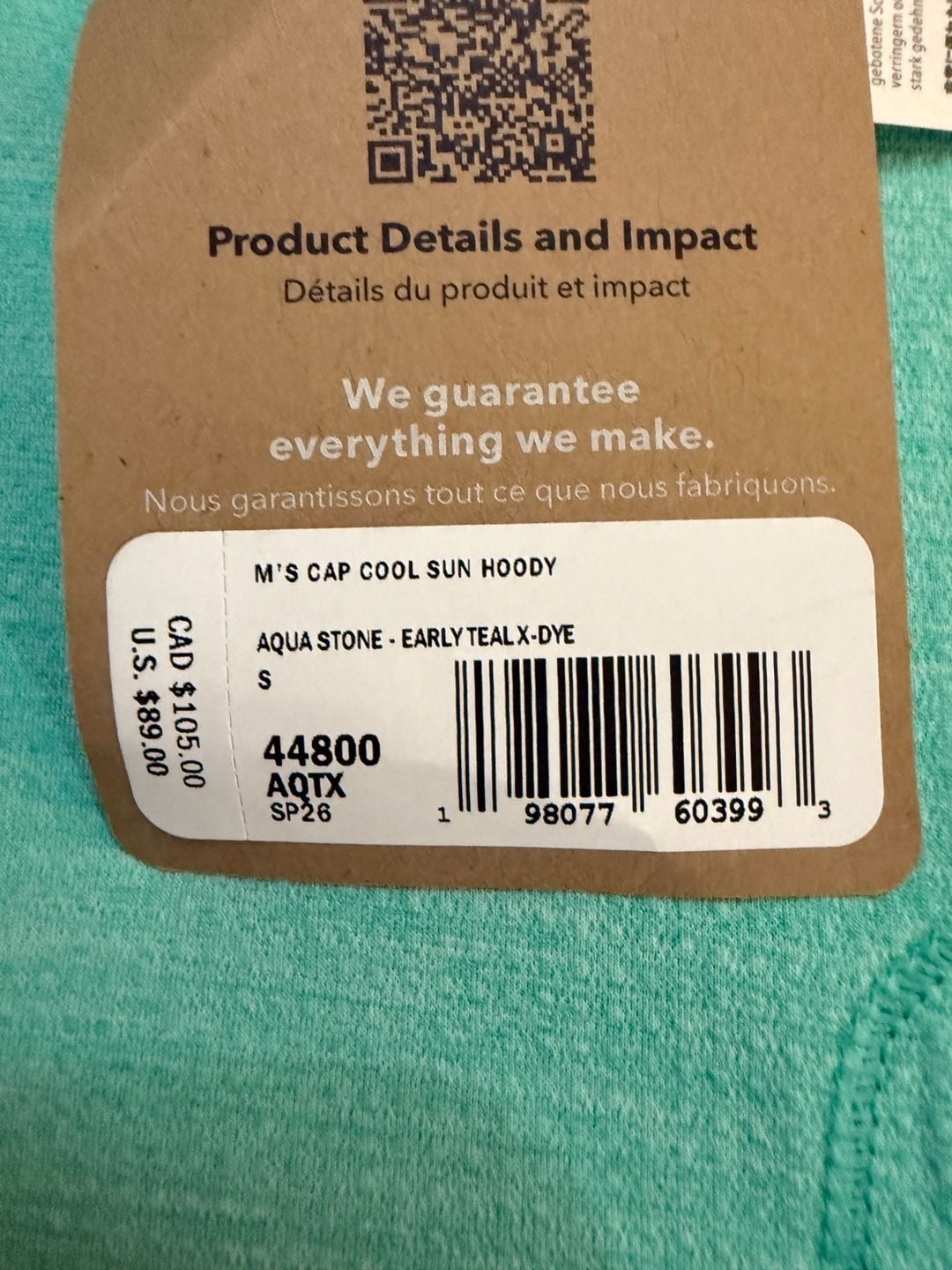 Patagonia Capilene Cool Daily Hoody Size S Turquoise Long Sleeve 3