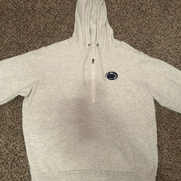 Antigua Penn State Nittany Lions 1/4 Zip Hoodie Size 2XL Gray