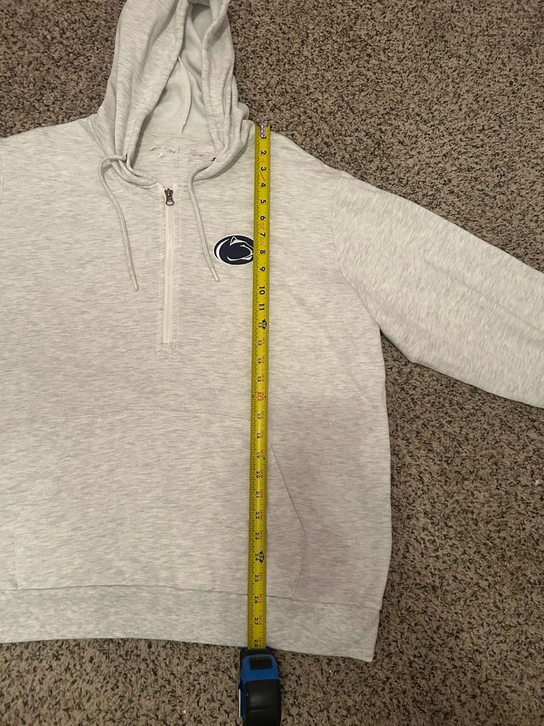 Antigua Penn State Nittany Lions 1/4 Zip Hoodie Size 2XL Gray 7