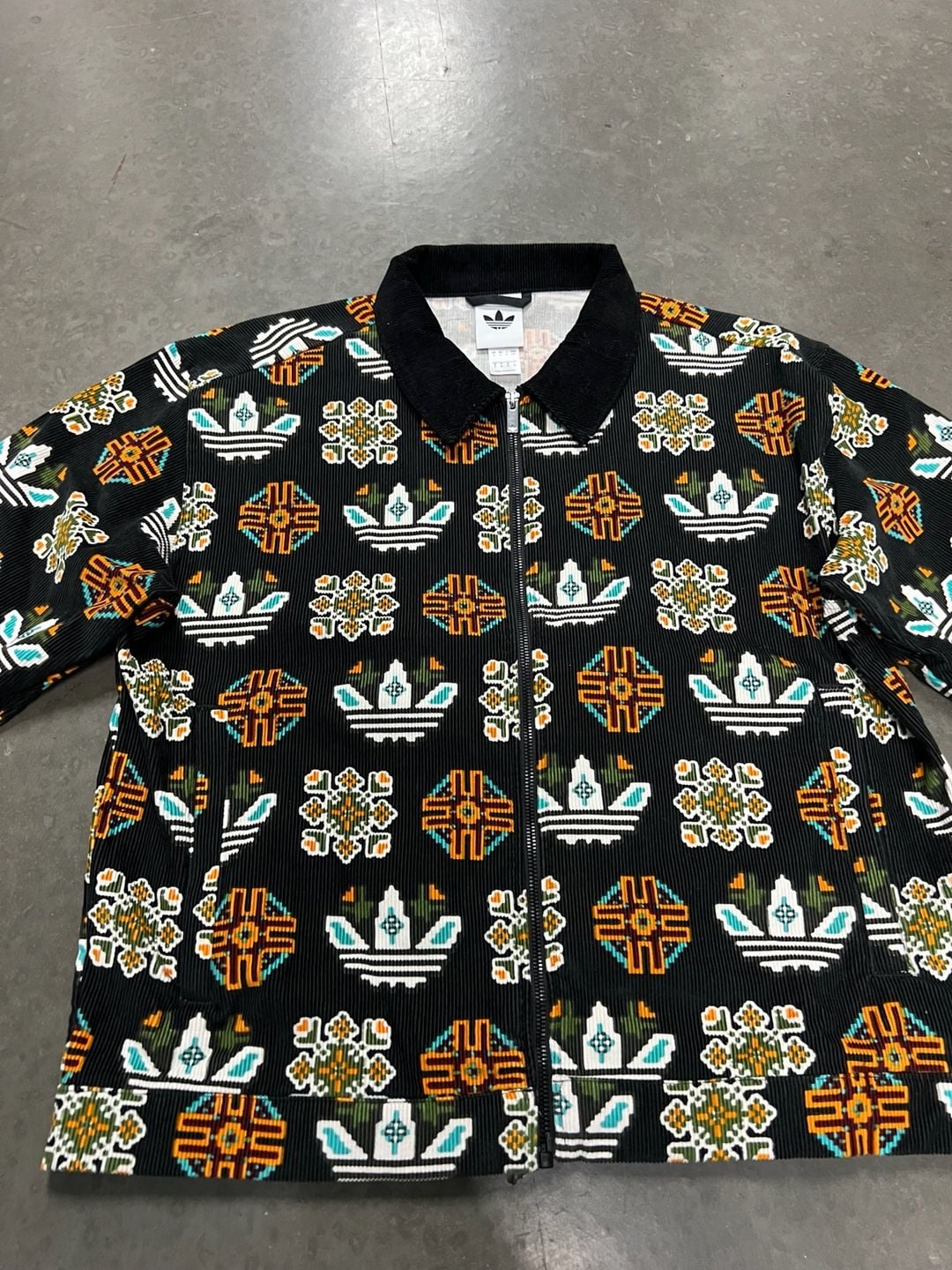 Adidas Monogram Allover Print Corduroy Coach Jacket Size M 3