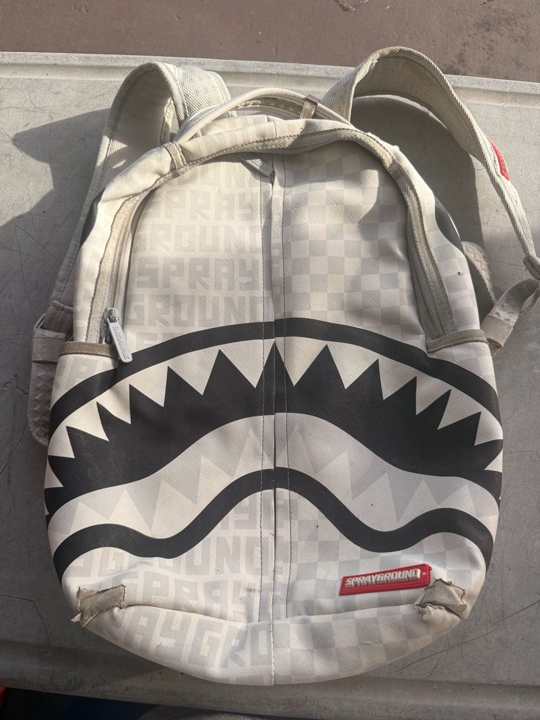 Sprayground Split The Check Pearl Backpack White Black 3