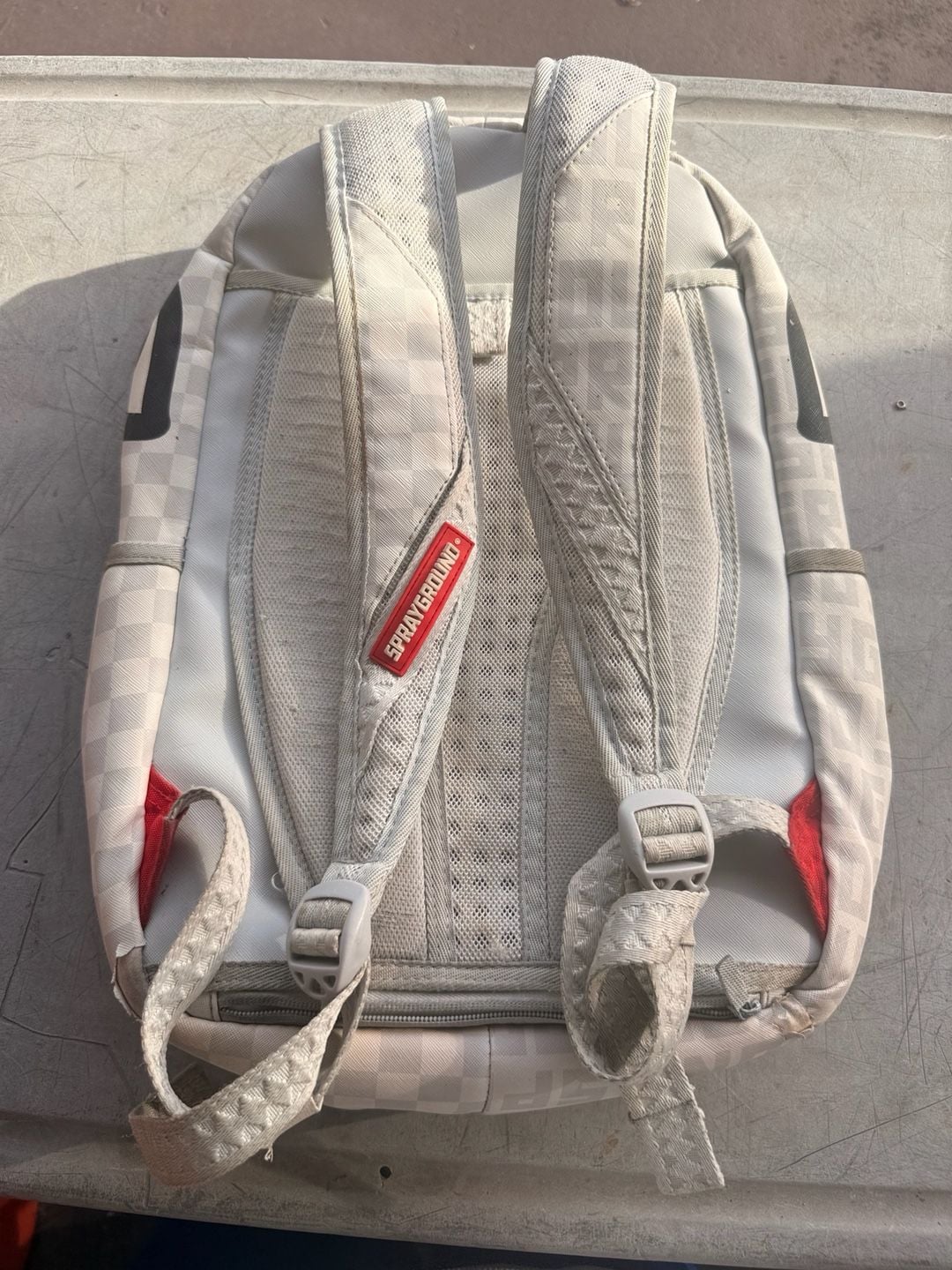 Sprayground Split The Check Pearl Backpack White Black 5