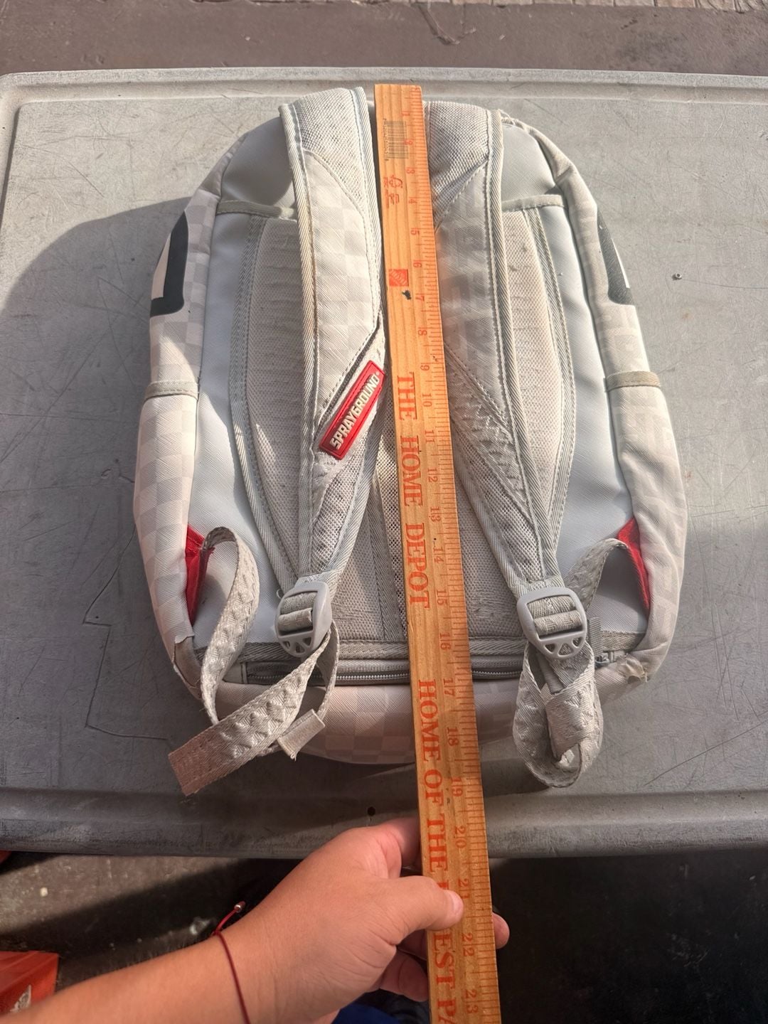 Sprayground Split The Check Pearl Backpack White Black 6