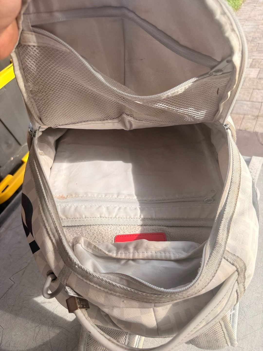 Sprayground Split The Check Pearl Backpack White Black 10