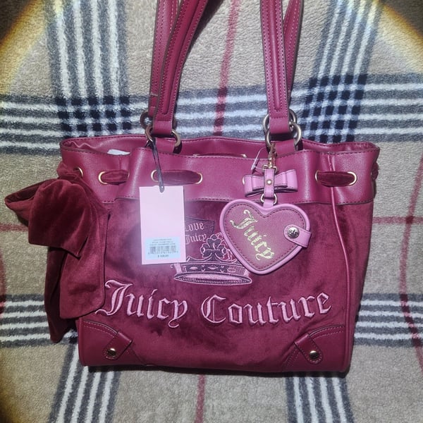 Juicy Couture Crown Tote Cranberry Juice Handbag