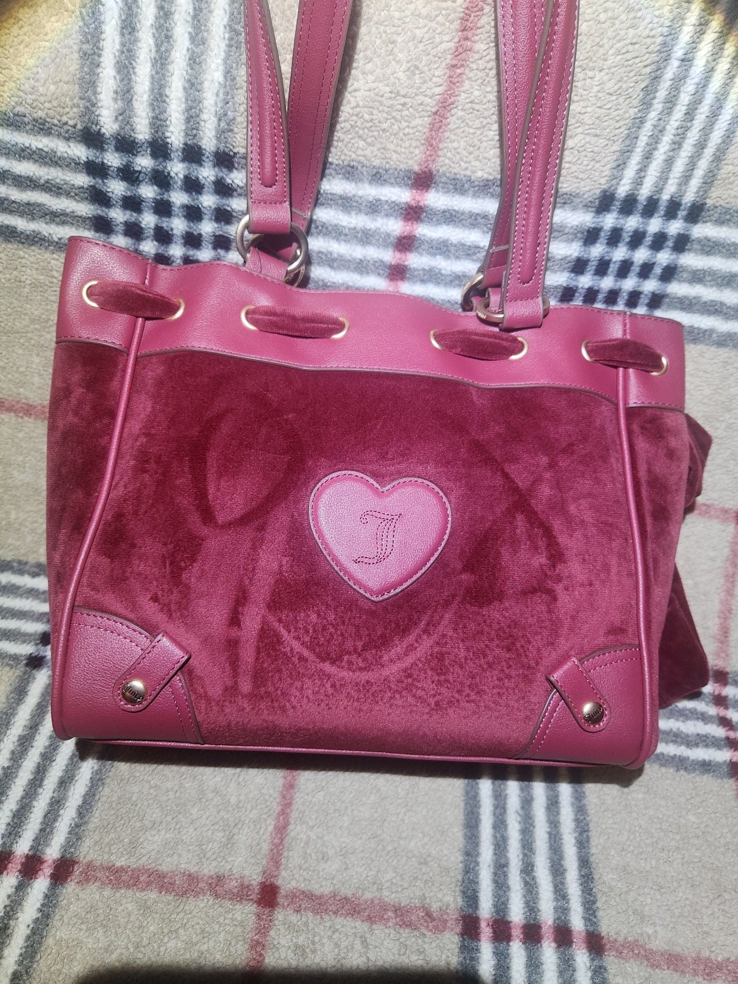 Juicy Couture Crown Tote Cranberry Juice Handbag 7