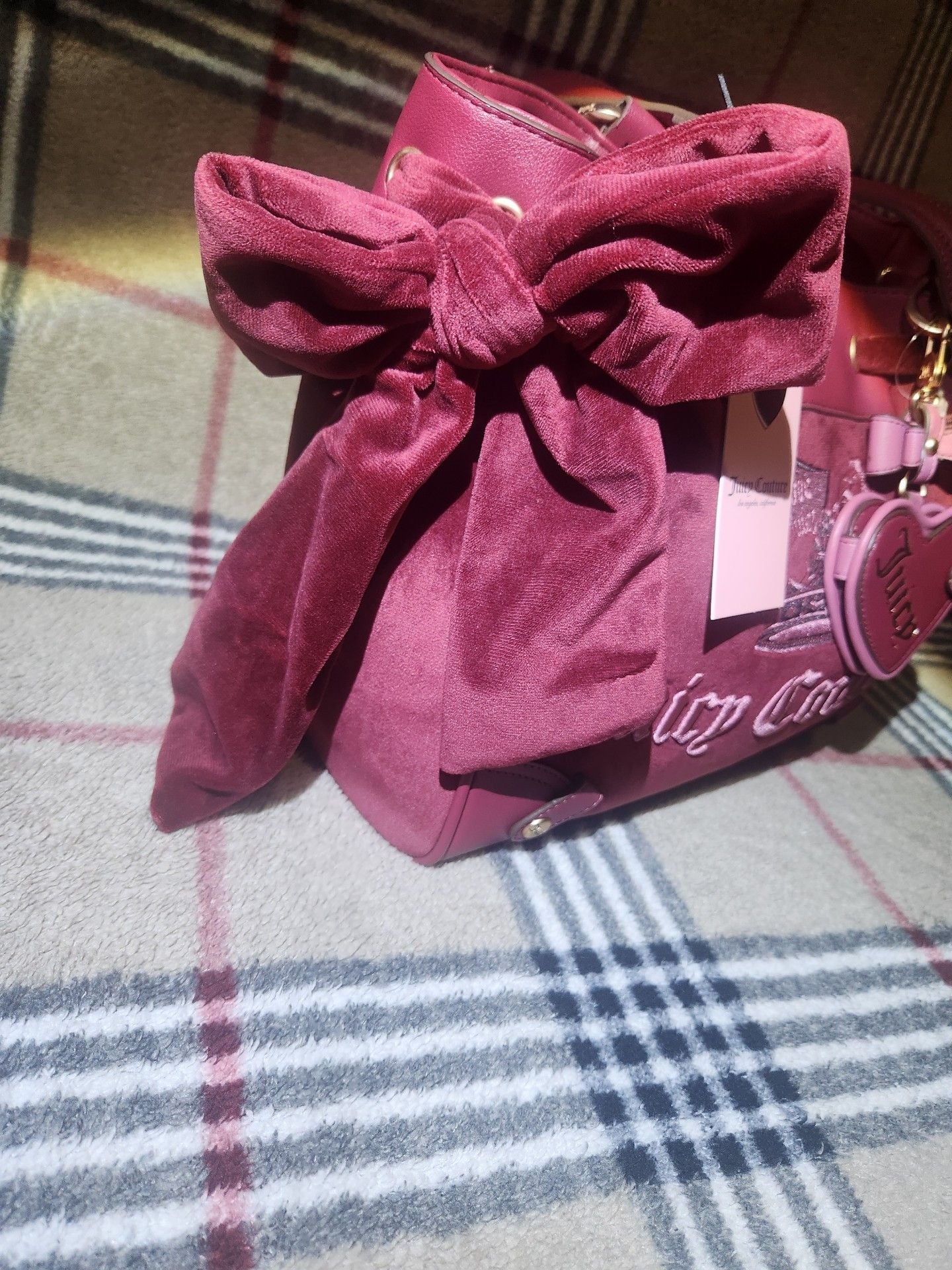 Juicy Couture Crown Tote Cranberry Juice Handbag 11