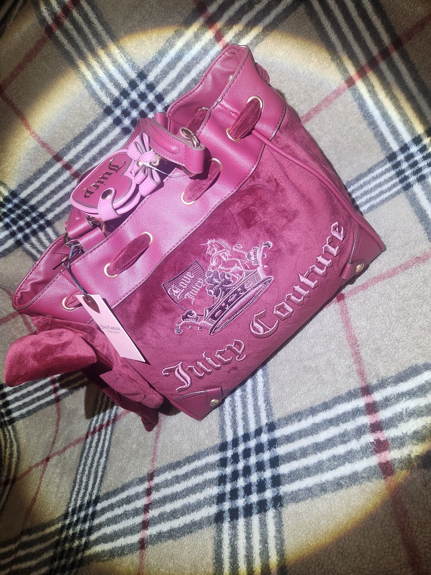 Juicy Couture Crown Tote Cranberry Juice Handbag 12