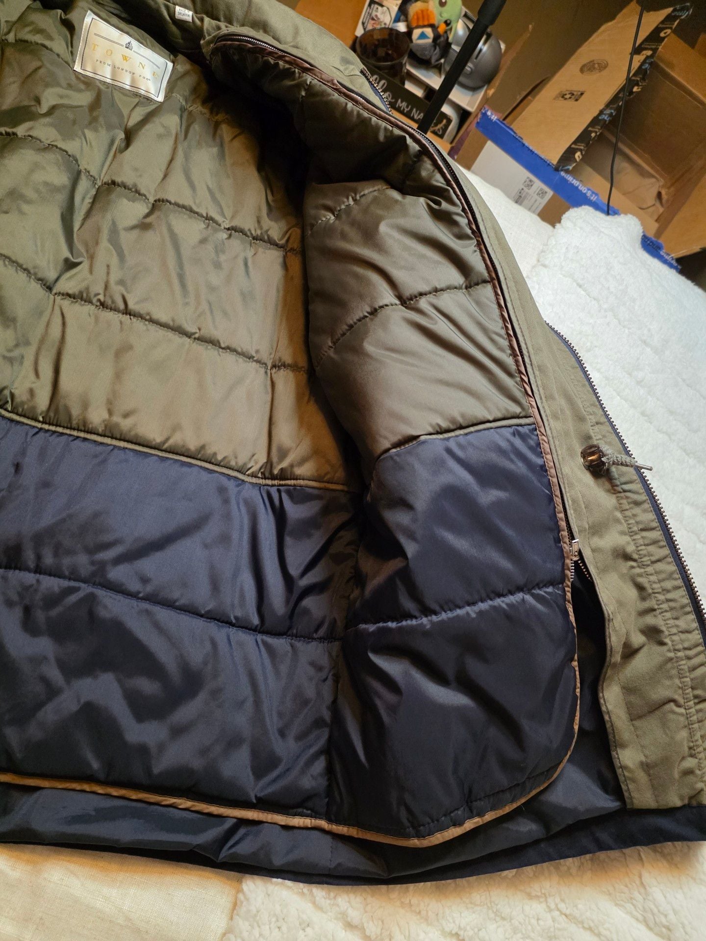 London Fog Towne Jacket Utility Parka Blue size L 10