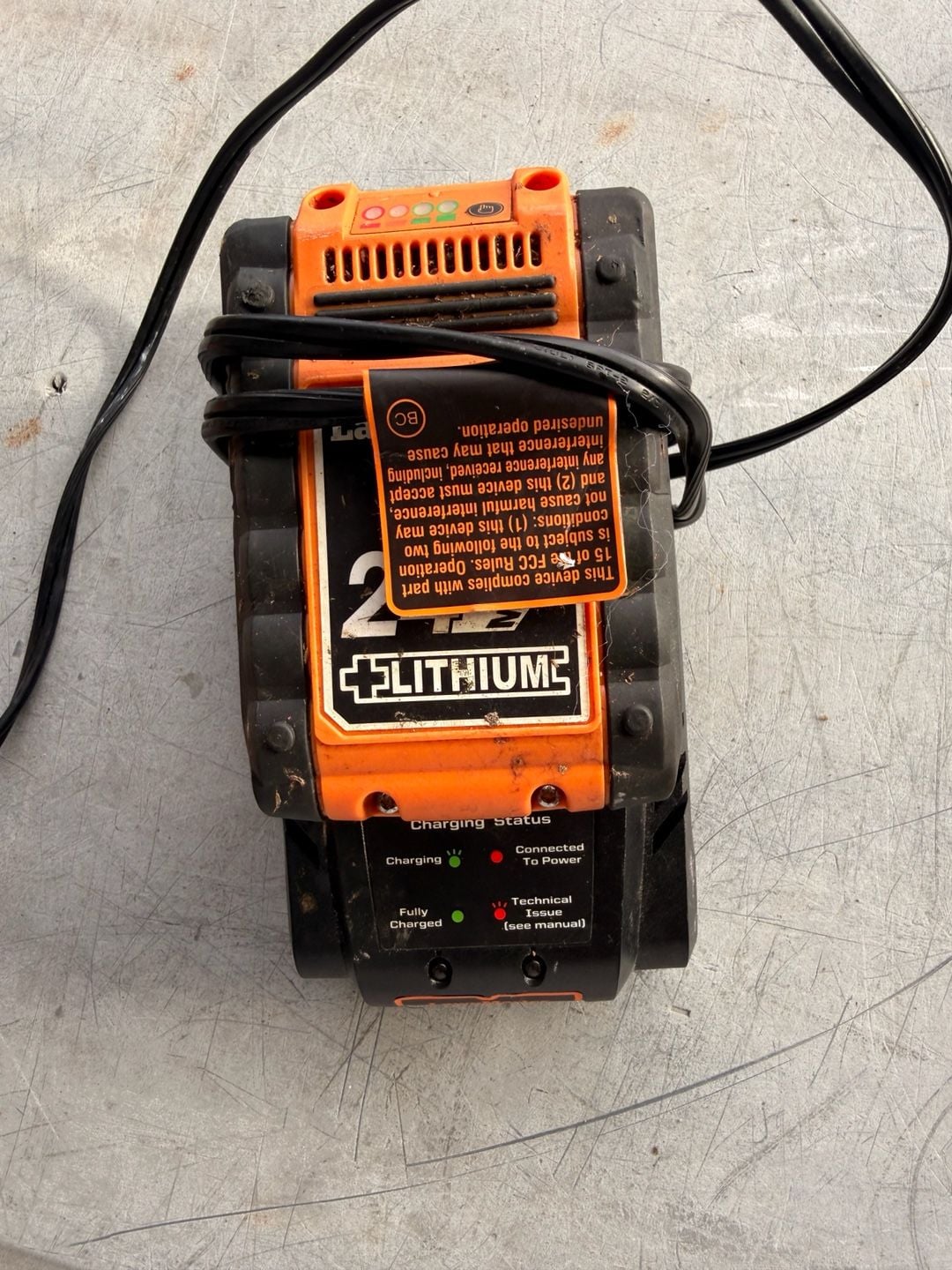 LawnMaster 24V Lithium Battery Charger Model 24LFC14-ETL 1