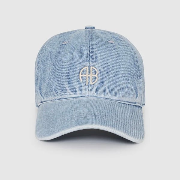 ANINE BING Jeremy Baseball Cap in Blue Denim