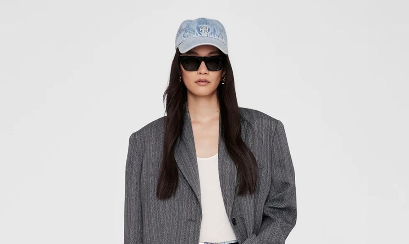 ANINE BING Jeremy Baseball Cap in Blue Denim 4